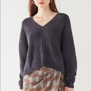 Urban Outfitters Oversized Chenille V-Neck Sweater